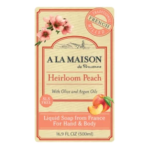 étiquette savon gel douche abricot