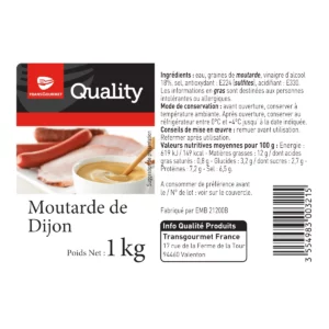étiquette produit alimentaire moutarde