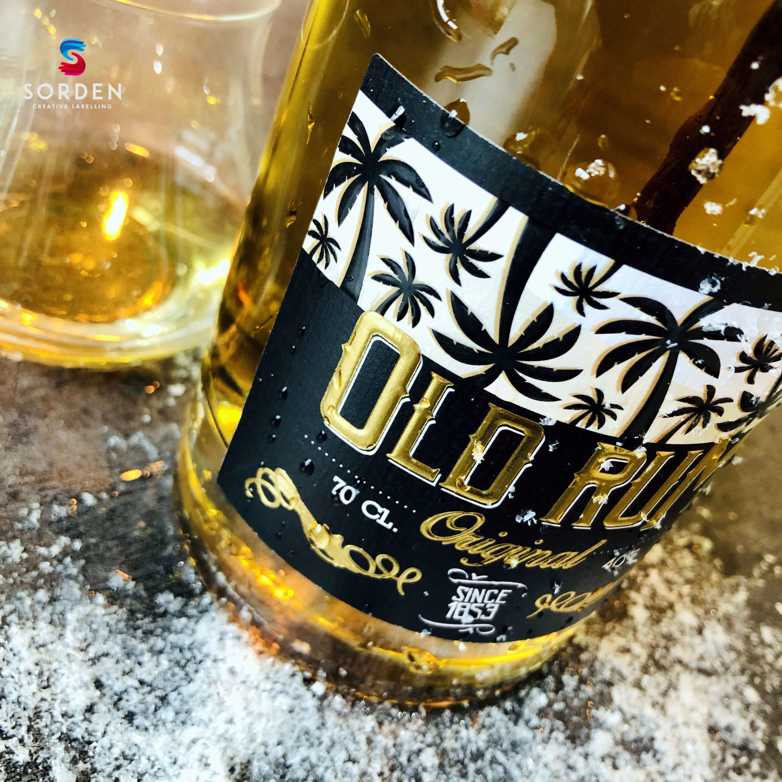 Etiquettes adhésives pour bouteille de Rhum