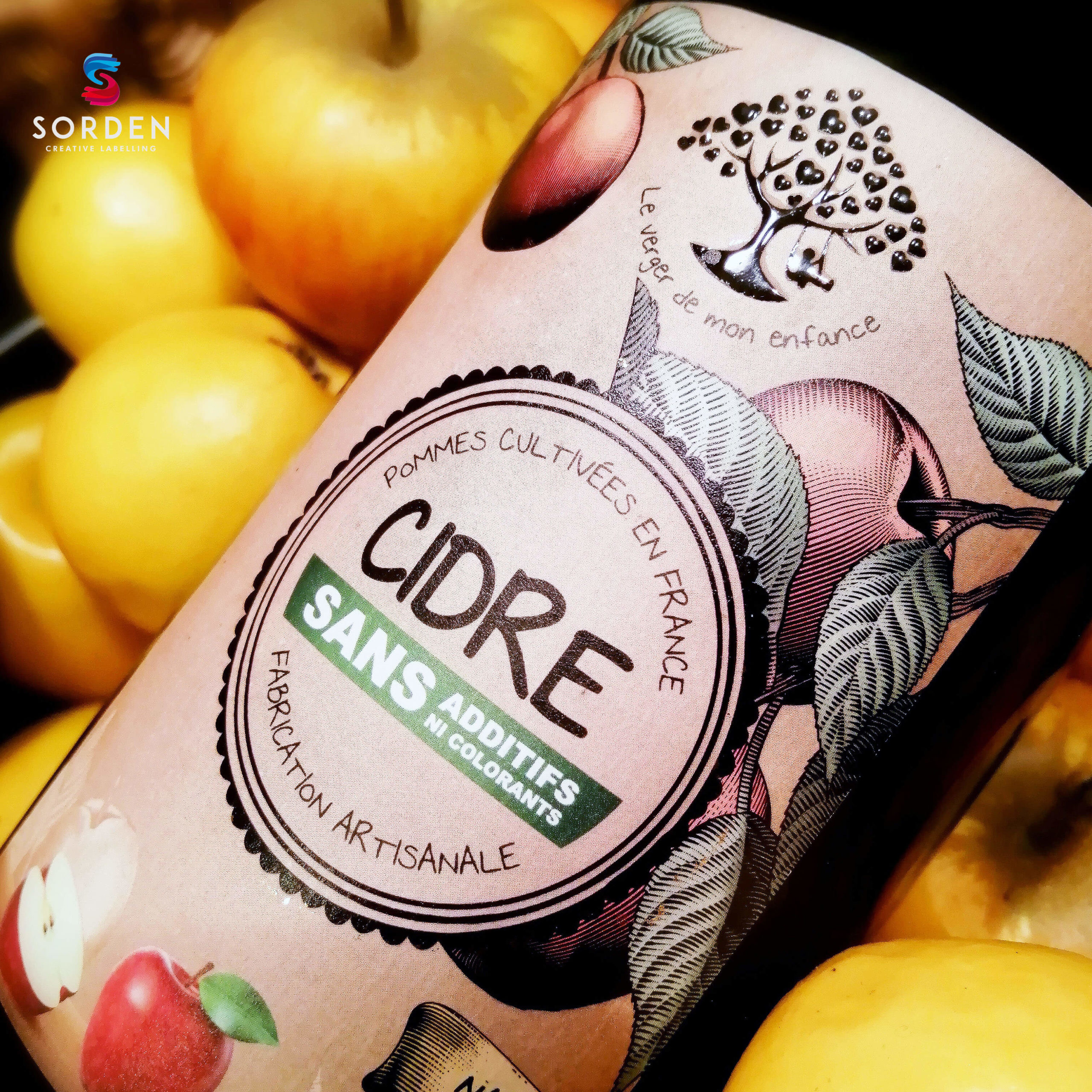 Etiquettes adhésives pour bouteille de Cidre