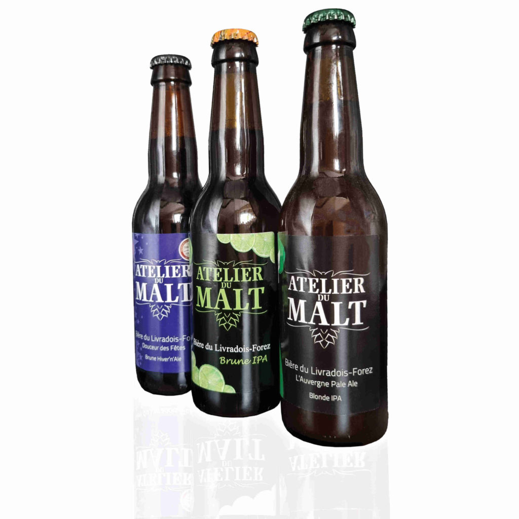 réalisation étiquettes adhésives bouteille de bière Atelier du Malt